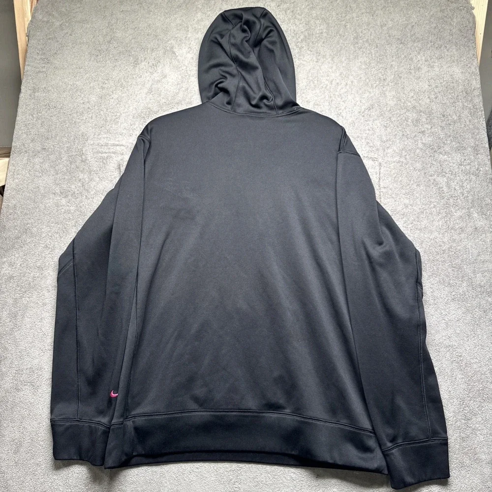 Nike Therma-Fit Livestrong Men's‎ Black Pink Stripe Pullover Hoodie Medium